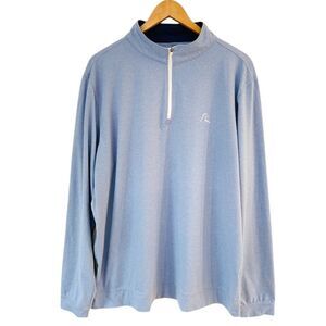 Rhoback Pullover Mens XL Blue Quarter Zip Performance Golf Lightweight Shirt